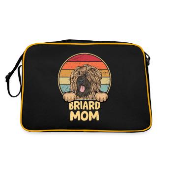 Briard Geschenk Hunde - Retro Tasche - Schwarz/Gold - Hinten