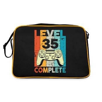 Level 35 Complete Gaming Geburtstag - Retro Tasche - Schwarz/Gold - Hinten