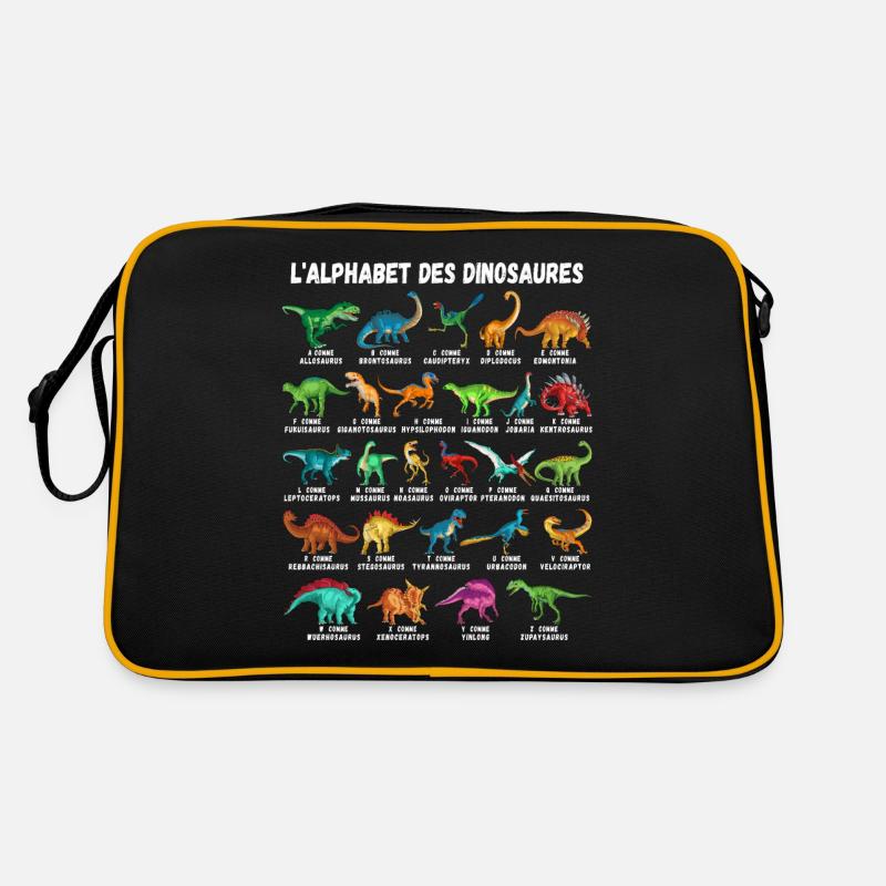 Mein Dinosaurier Alphabet Kinder Arten Dino A-Z Retro Tasche