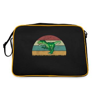 Allosaurus Dinosaurier Kinder Dino Geschenk - Retro Tasche - Schwarz/Gold - Hinten