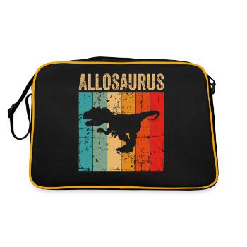 Allosaurus Dinosaurier Kinder Dino Geschenk - Retro Tasche - Schwarz/Gold - Hinten