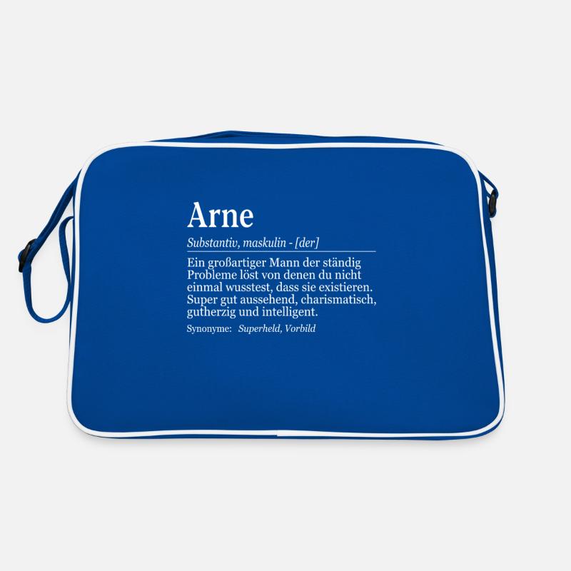 Arne Definition Namenstag Geburtstag Name Retro Tasche