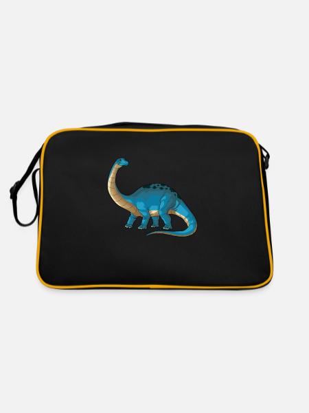 Brontosaurus Dinosaure Enfants Dino Cadeau - Sac Retro - noir/or - Dos
