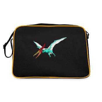 Pteranodon Dinosaur Children Dino Gift - Retro Bag - black/gold - Back
