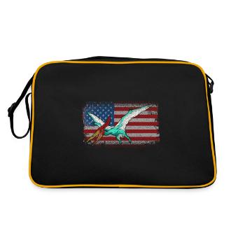 Pteranodon Dinosaur Children Dino Gift - Retro Bag - black/gold - Back