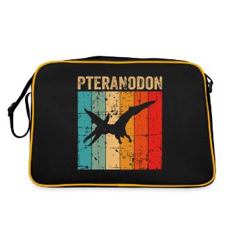 Pteranodon Dinosaur Children Dino Gift - Retro Bag - black/gold - Back