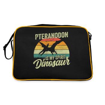 Pteranodon Dinosaur Children Dino Gift - Retro Bag - black/gold - Back