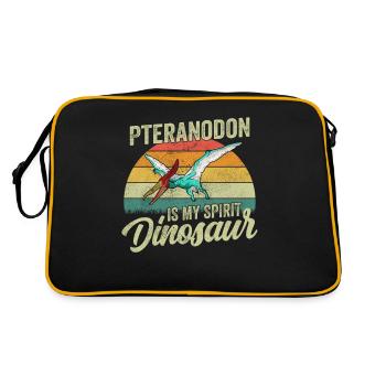 Pteranodon Dinosaur Children Dino Gift - Retro Bag - black/gold - Back
