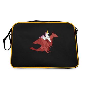Origami Japanese Art Folding Crane Paper - Retro Bag - black/gold - Back