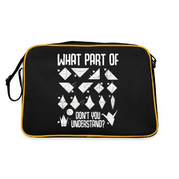 Origami Japanese Art Folding Crane Paper - Retro Bag - black/gold - Back