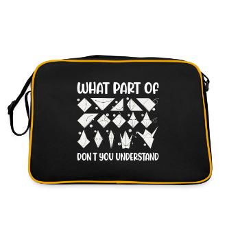 Origami Japanese Art Folding Crane Paper - Retro Bag - black/gold - Back