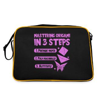 Origami Japanese Art Folding Crane Paper - Retro Bag - black/gold - Back