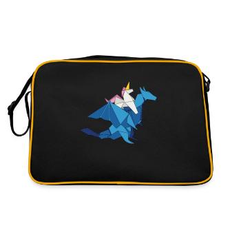 Origami Japanese Art Folding Crane Paper - Retro Bag - black/gold - Back