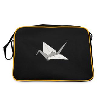 Origami Japanese Art Folding Crane Paper - Retro Bag - black/gold - Back
