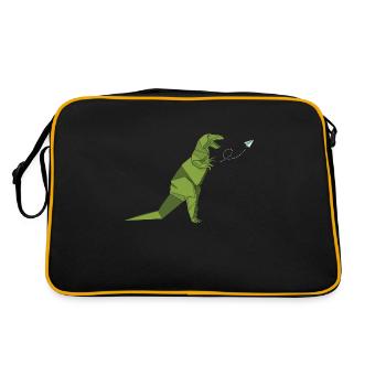 Origami Japanese Art Folding Crane Paper - Retro Bag - black/gold - Back