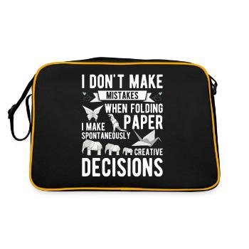 Origami Japanese Art Folding Crane Paper - Retro Bag - black/gold - Back