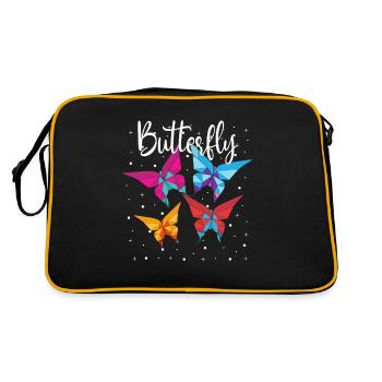 Origami Japanese Art Folding Crane Paper - Retro Bag - black/gold - Back