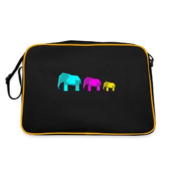 Origami Japanese Art Folding Crane Paper - Retro Bag - black/gold - Back