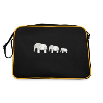 Origami Japanese Art Folding Crane Paper - Retro Bag - black/gold - Back