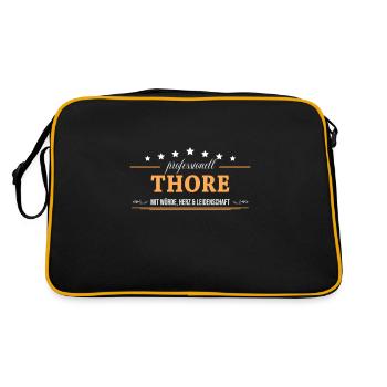 Professionell Thore Name Vorname - Retro Tasche - Schwarz/Gold - Hinten