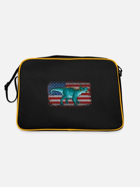 Leptoceratops Dinosaure Enfants Dino Cadeau - Sac Retro - noir/or - Dos