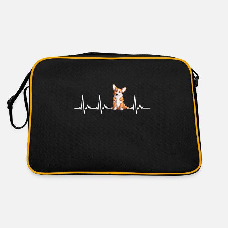 Corgi Gift Dogs - Sac Retro - noir/or