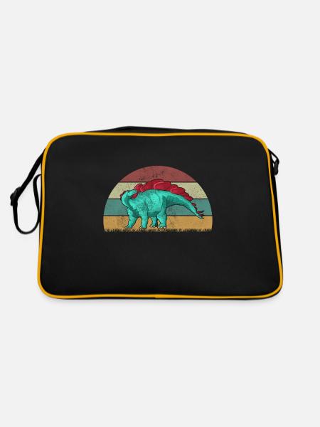 Wuerhosaurus Dinosaure Enfants Dino Cadeau - Sac Retro - noir/or - Dos