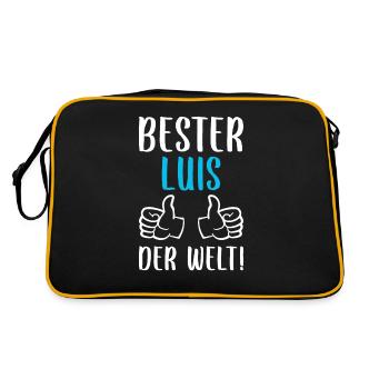 Luis Vorname Name Geburtstag - Retro Tasche - Schwarz/Gold - Hinten