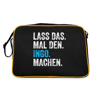 Lass das mal den Ingo machen Name - Retro Tasche - Schwarz/Gold - Hinten
