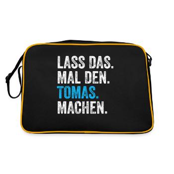 Lass das mal den Tomas machen Name - Retro Tasche - Schwarz/Gold - Hinten