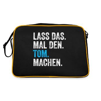 Lass das mal den Tom machen Name - Retro Tasche - Schwarz/Gold - Hinten