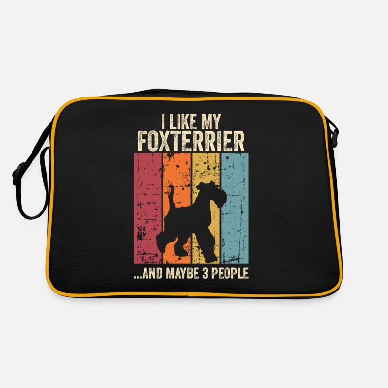 Foxterrier Hund Dog Hundehalter Retro Tasche