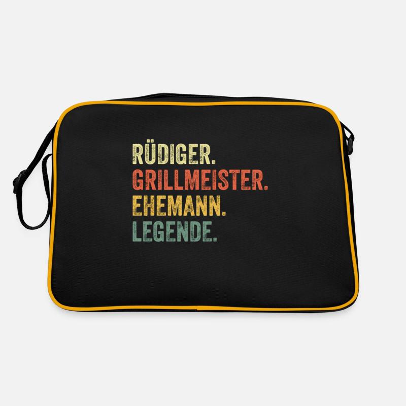 Rüdiger Grillmeister Ehemann Vorname Grillen Retro Tasche