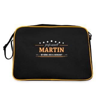 Professionell Martin Name Vorname - Retro Tasche - Schwarz/Gold - Hinten