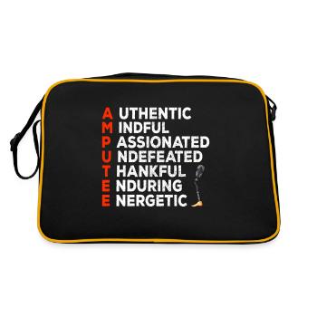 Leg surgery wheelchair lost leg - Retro Bag - black/gold - Back