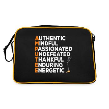 Leg surgery wheelchair lost leg - Retro Bag - black/gold - Back