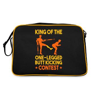 Leg surgery wheelchair lost leg - Retro Bag - black/gold - Back