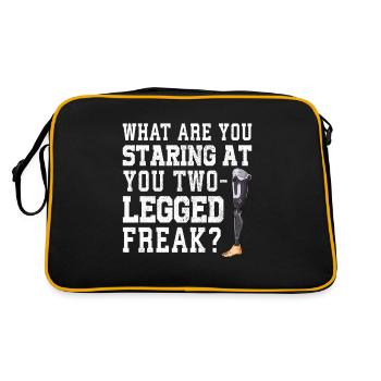 Leg surgery wheelchair lost leg - Retro Bag - black/gold - Back