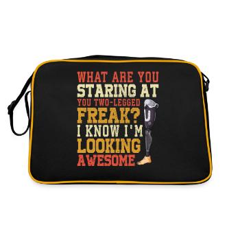 Leg surgery wheelchair lost leg - Retro Bag - black/gold - Back
