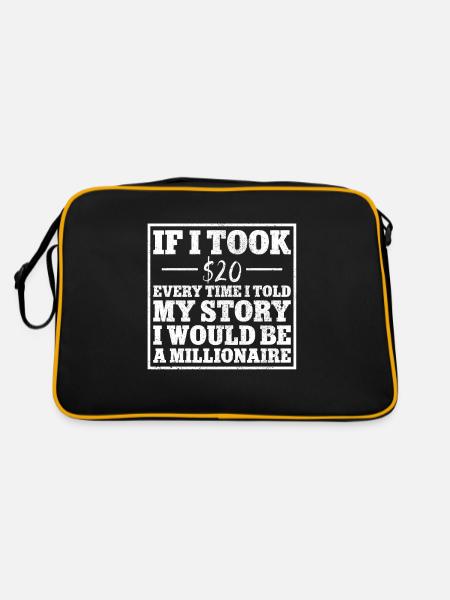 Leg surgery wheelchair lost leg - Retro Bag - black/gold - Back