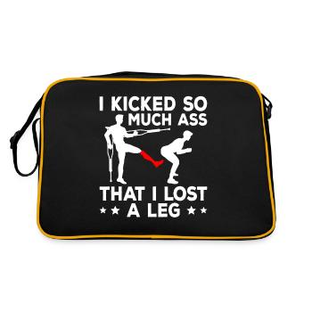 Leg surgery wheelchair lost leg - Retro Bag - black/gold - Back