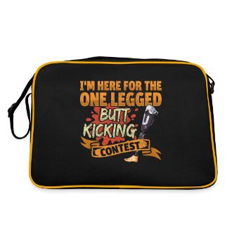 Leg surgery wheelchair lost leg - Retro Bag - black/gold - Back