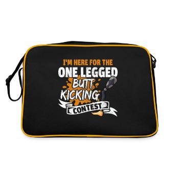Leg surgery wheelchair lost leg - Retro Bag - black/gold - Back
