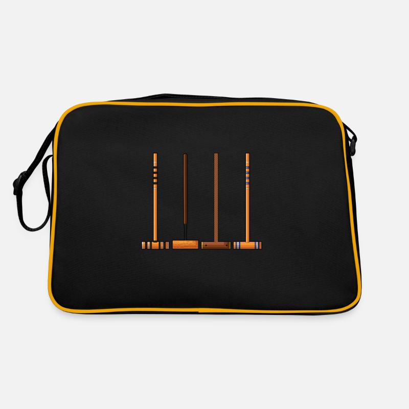 Croquet - Retro Tasche - Schwarz/Gold