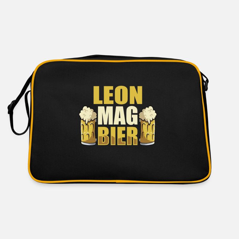 Leon mag Bier Name Geburtstag Retro Tasche