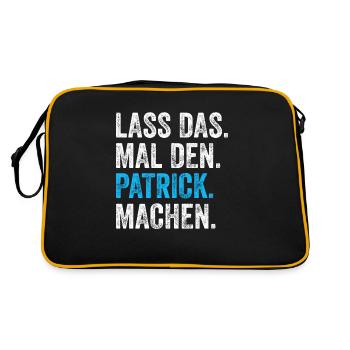 Lass das mal den Patrick machen Name - Retro Tasche - Schwarz/Gold - Hinten