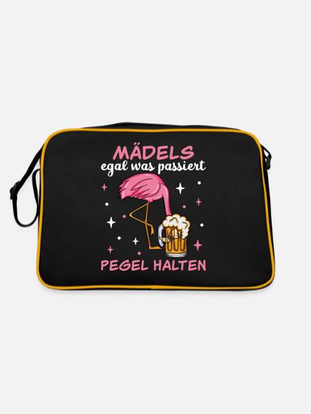 Flamingo JGA - Retro Tasche - Schwarz/Gold - Hinten