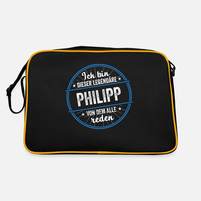 Ich bin dieser legendärer Philipp Name - Retro Tasche - Schwarz/Gold