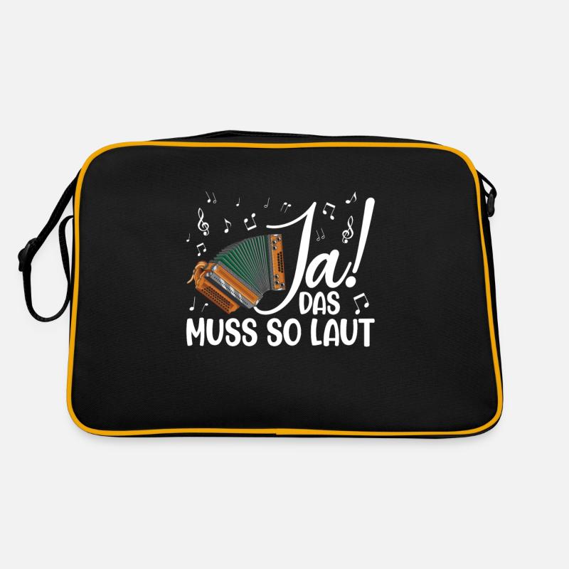 Steirische Harmonika Quetschn Ziachorgel - Retro Tasche - Schwarz/Gold