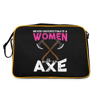 Axt Werfen - Retro Tasche - Schwarz/Gold - Hinten